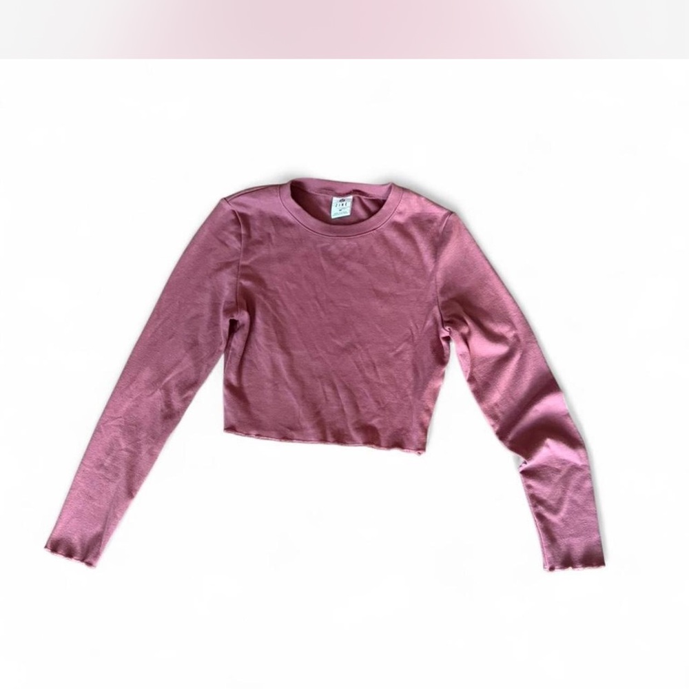 Tilly's Dusty Rose Long Sleeve Crop Top